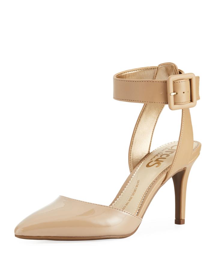 Tabitha Patent Ankle-wrap Pumps