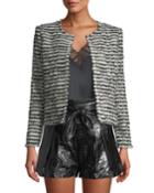 Emotion Open-front Tweed Cropped Jacket