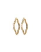 18k Large Diamond Clover Hoop Earrings