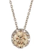 18k White Gold Brown Diamond Pendant Necklace