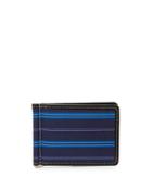 Striped Flip Wallet With Money Clip, Blue/multi