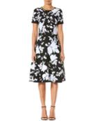 Floral Knit Short-sleeve Dress