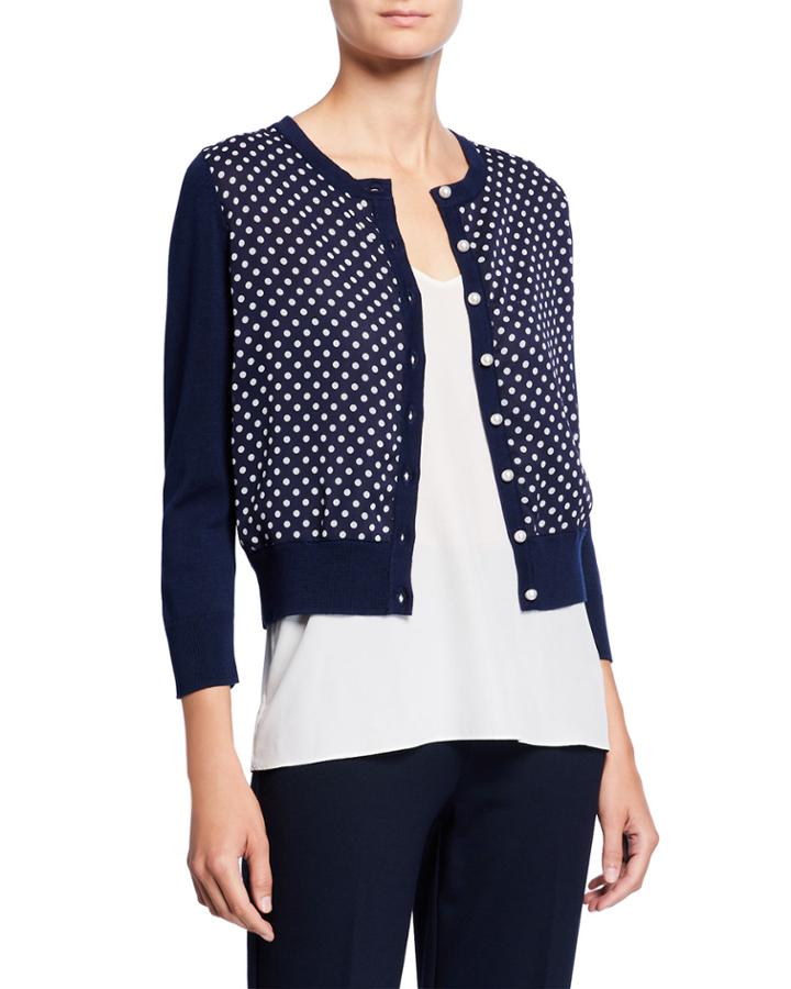 Polka Dot Button-front Novelty Cardigan