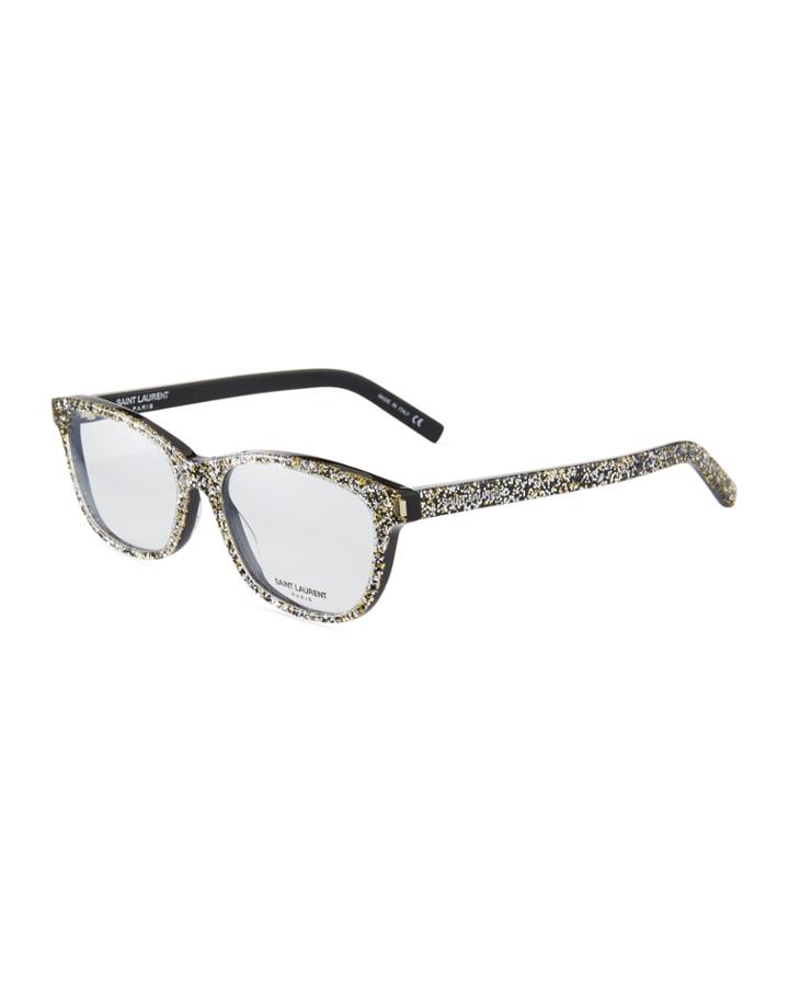 Square Glitter Plastic Optical Glasses