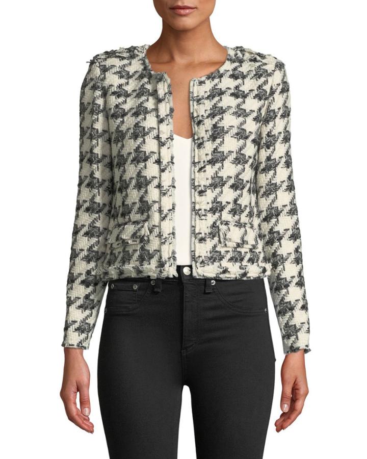 Hope Strong-shoulder Cropped Tweed Jacket