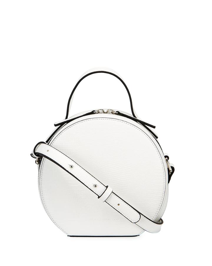 Fifi Lizard Embossed Mini Hat Box Bag With Crossbody