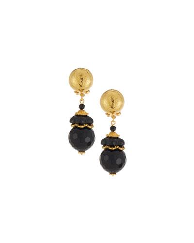 Double Black Onyx Drop Earrings