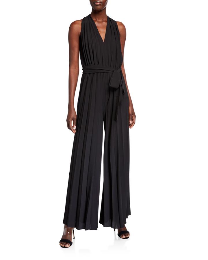 Pleated Halter-neck Jumpsuit