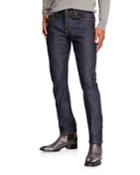 Men's Slim-fit Button-fly Jeans