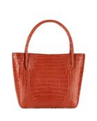 Crocodile Square Shopper Tote Bag, Red K5