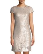 Cap-sleeve Sequin Cocktail Dress
