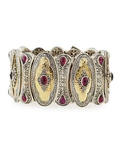Aspasia Hinged Rhodolite Statement Bracelet