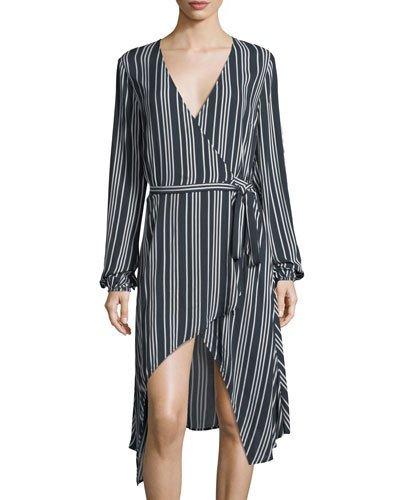 Ira Striped Wrap Dress