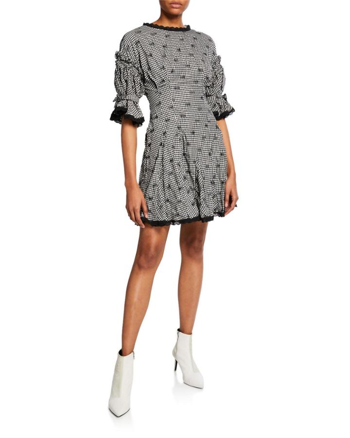 Smocked Mini Flare Dress