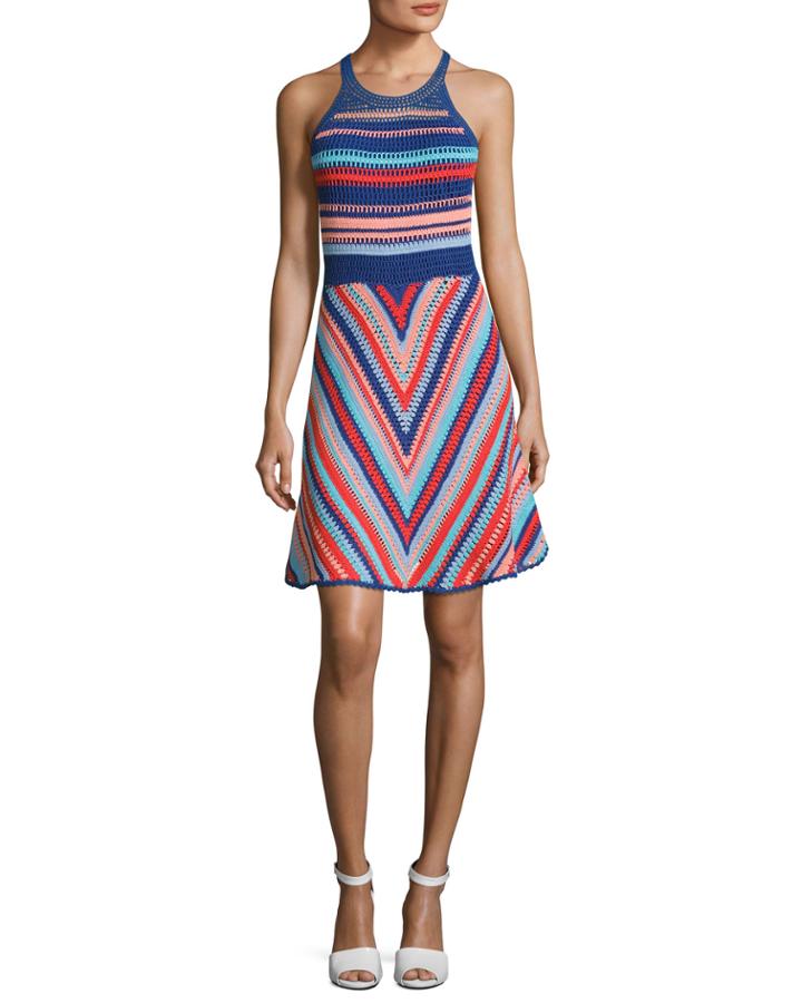 Viola Sleeveless Knit Cotton Dress, Blue
