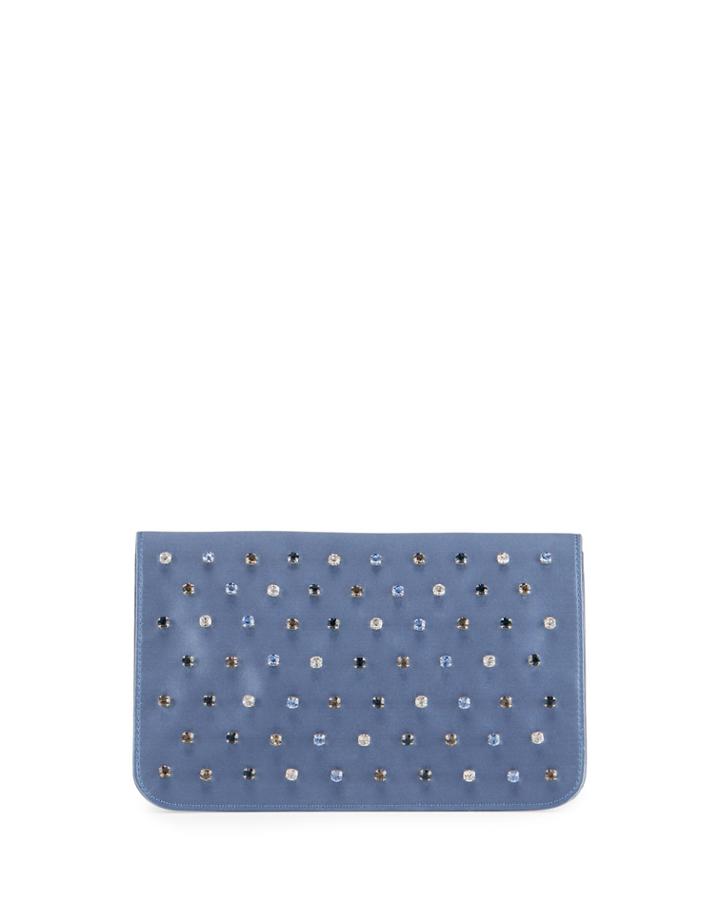 Beaded Embellished Leather Clutch Bag