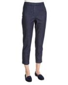 Davis Cropped Denim Pants, Ombre Blue