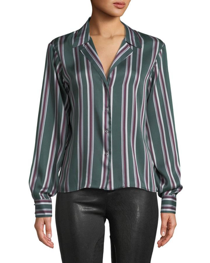 Samwell Striped Button-front Top