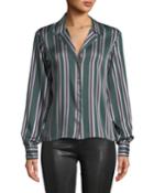 Samwell Striped Button-front Top