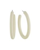 Plastic Hoop Earrings, White