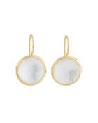 18k Lollipop Drop Earrings In Mother-of-pearl/quartz