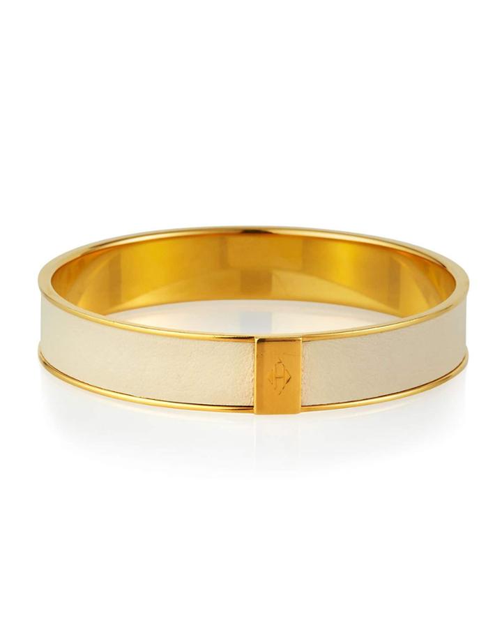 Estate Narrow Enamel Bangle, White