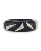 Crystal-encrusted Origami Cuff Bracelet, Black