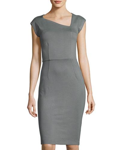 Lula Asymmetric-neck Knit Dress