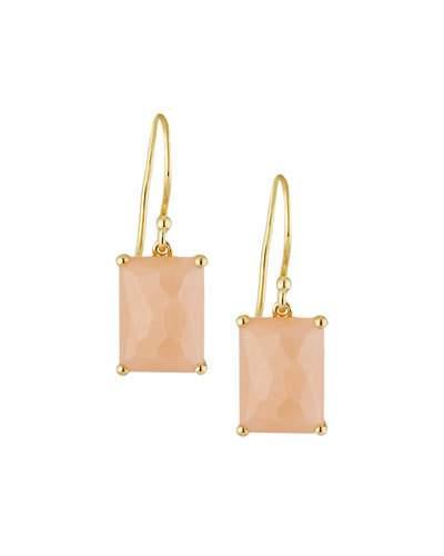 18k Gold Rock Candy Gelato Single Rectangle Drop Earrings In Peach