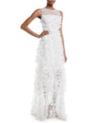Siena Sleeveless 3d Embroidered Tulle Gown