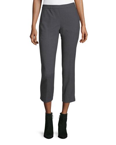 Pinstriped Straight-leg Pants