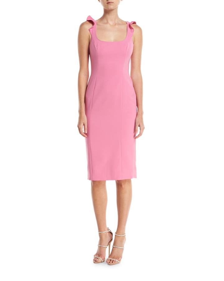 Marois Ruffle-strap Sleeveless Cocktail Dress