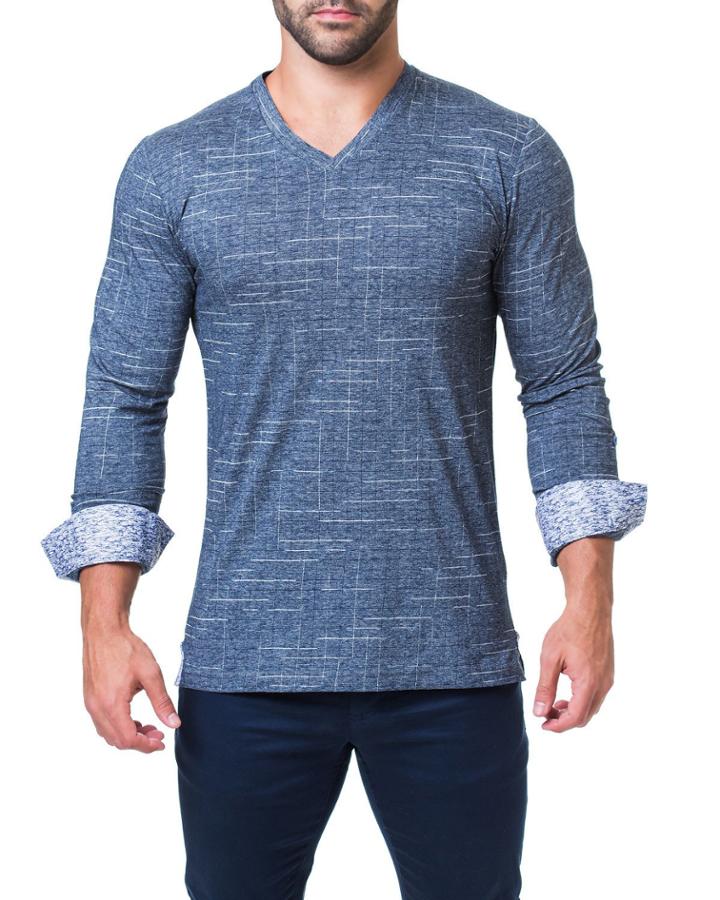 Men's Edison Check V-neck