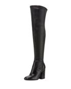 Clarice Stretch-leather Knee-high Boot, Black