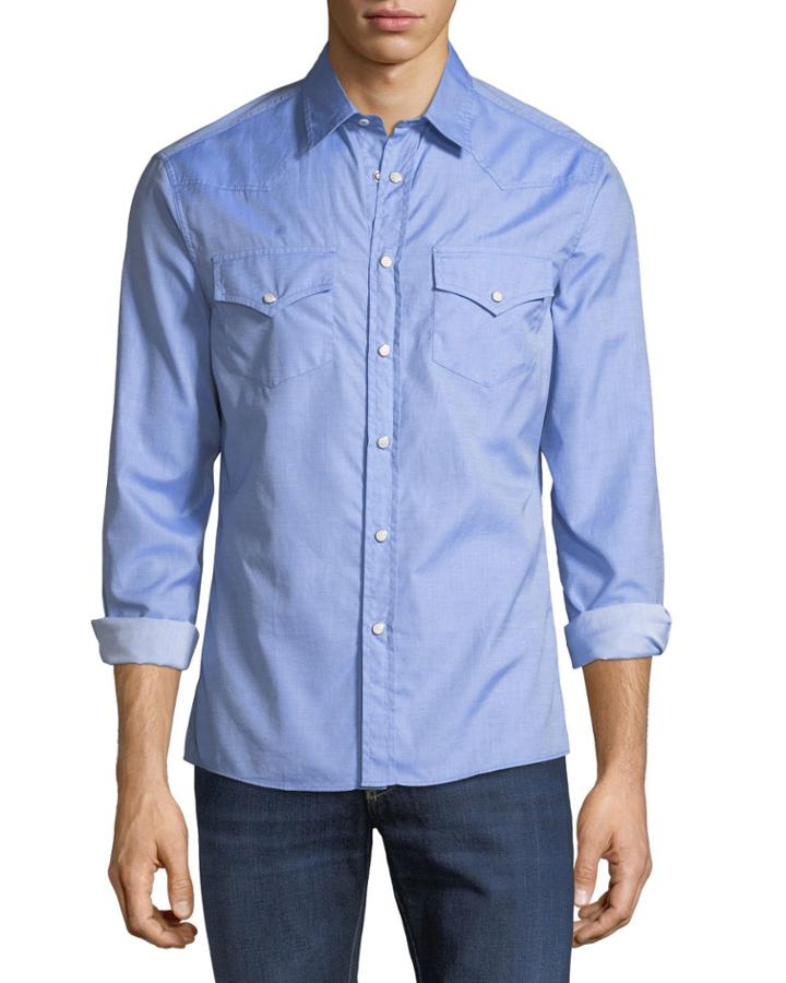 Men's Snap-front Twill Cotton