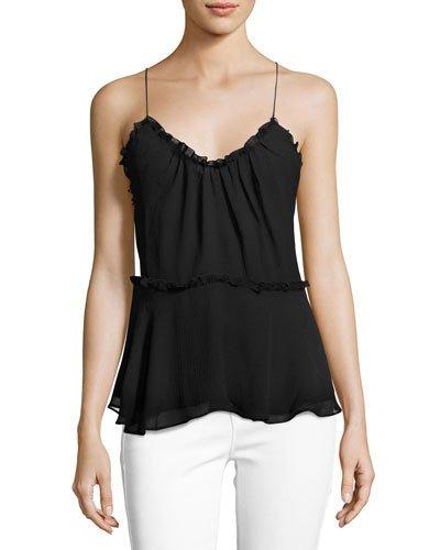 Marconi Ruffle-trim Top, Black