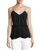 Marconi Ruffle-trim Top, Black