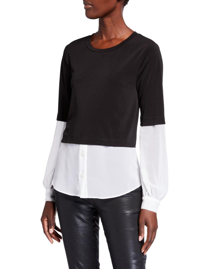 Twofer Shirt With Button Detail