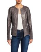 Everly Zip-front Glazed Weightless Lambskin