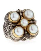 5-pearl Square Ring,