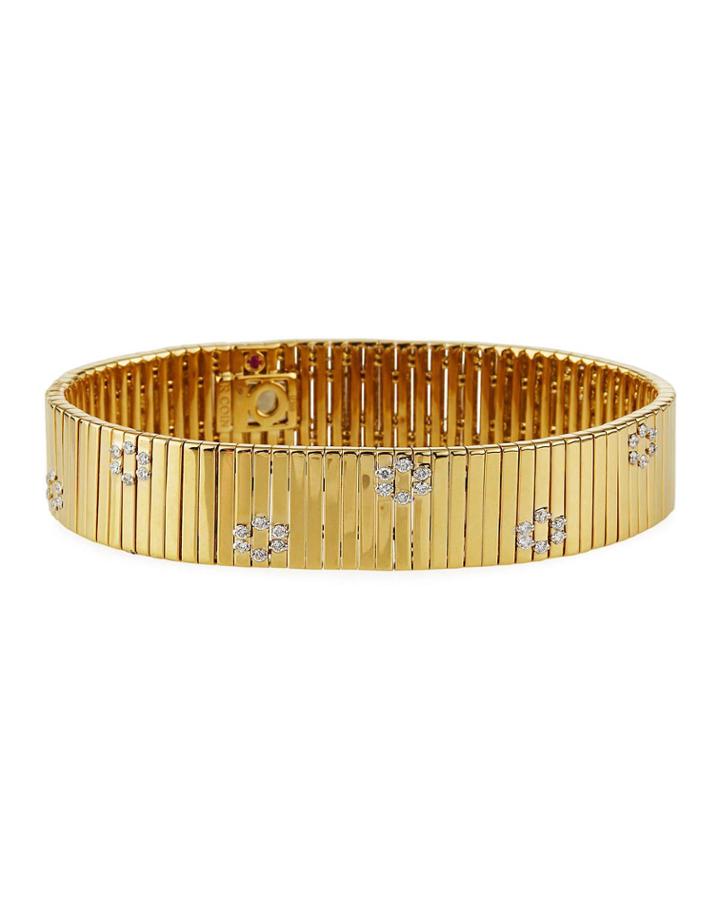 18k Sun King Belt Bracelet W/ Diamonds