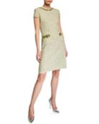 Romee Tweed Jewel-neck Dress W/ Fringe