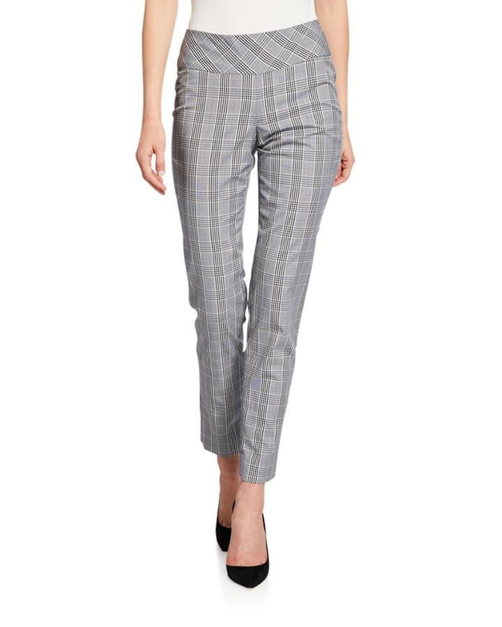 Glen Plaid Split Hem Pants
