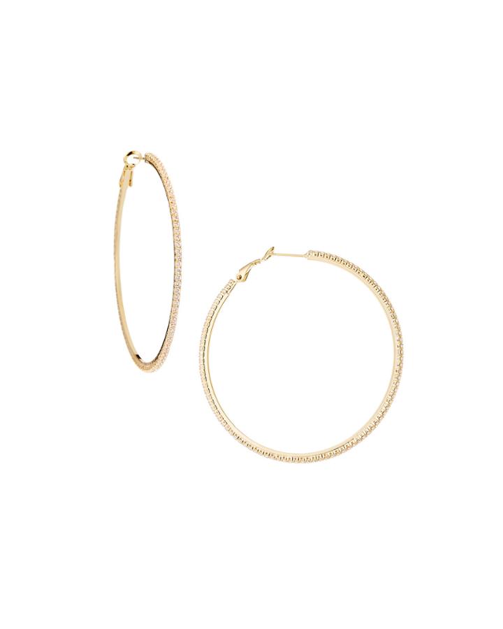 Crystal Pave Hoop Earrings