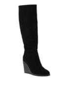 Cleveland Suede Wedge Knee Boots