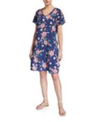 Zado Floral-print Scallop-trim Dress
