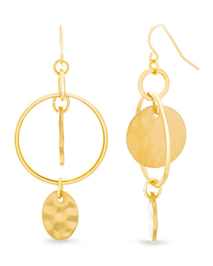 Hammered Oval Dangle Earrings