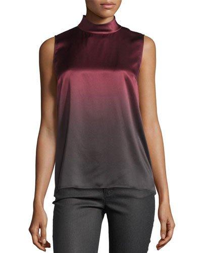 Fernanda Sleeveless Mock-neck Ombre Blouse