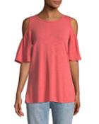 Lace-up Back Cold-shoulder Tee