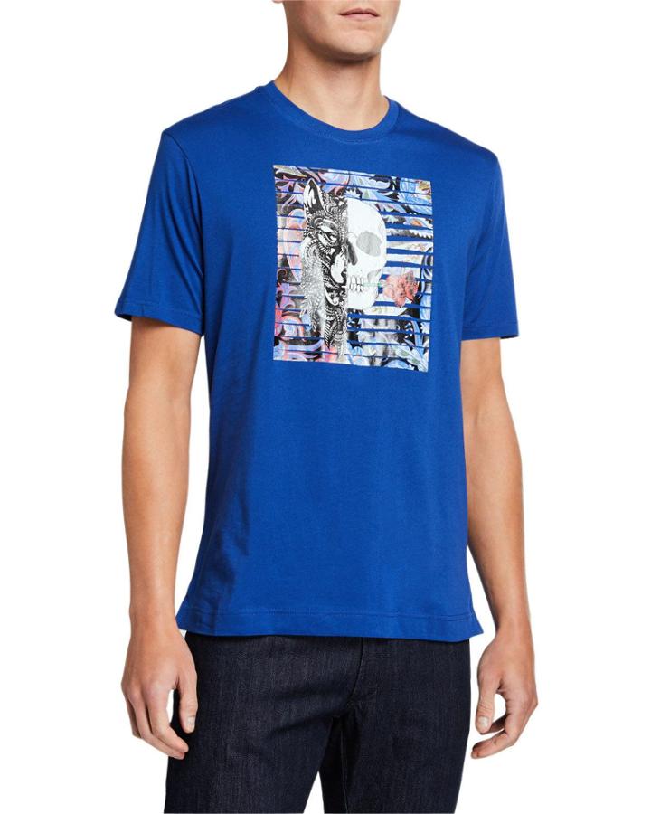 Men's Wolf Skull Short-sleeve Cotton T-shirt